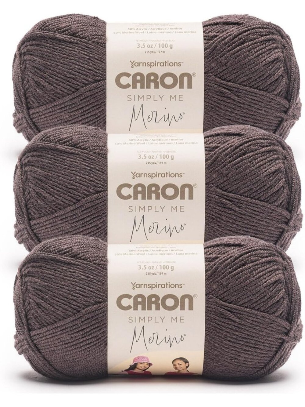 Soft Merino Yarn for Crocheting - Cocoa Bean Heather, 3-Pack, Ideal for Knitting